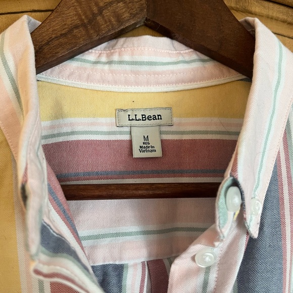 L.L. Bean Striped Button Down Shirt 100% Cotton - Picture 4 of 5